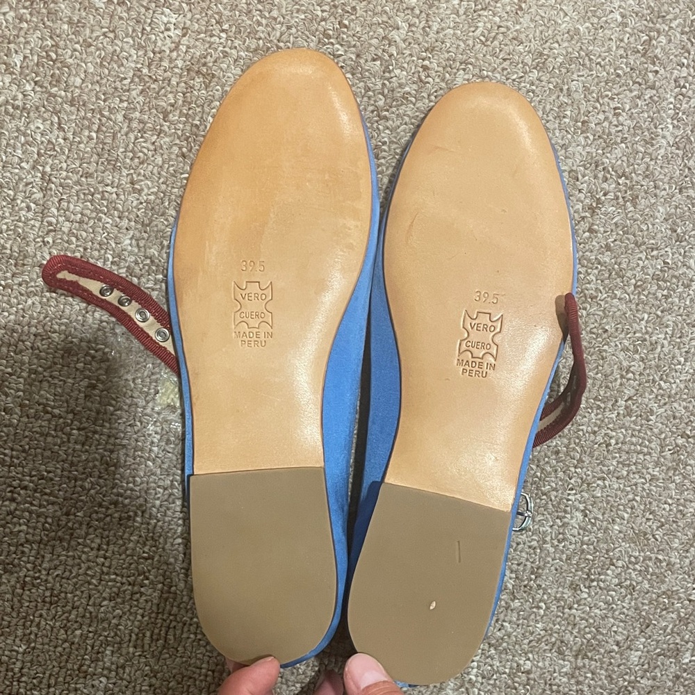 Caron Callahan Blue and Red Flats - Picture 2 of 5